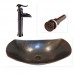 17" Copper Oval Roman Sleigh Sink Included Daisy Drain 13" ORB Faucet - B07F34WM1G